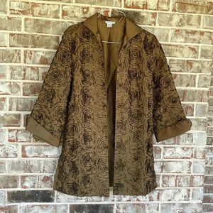 Grace Chuang New York Metallic Open Textured Cardigan Jacket Size 6